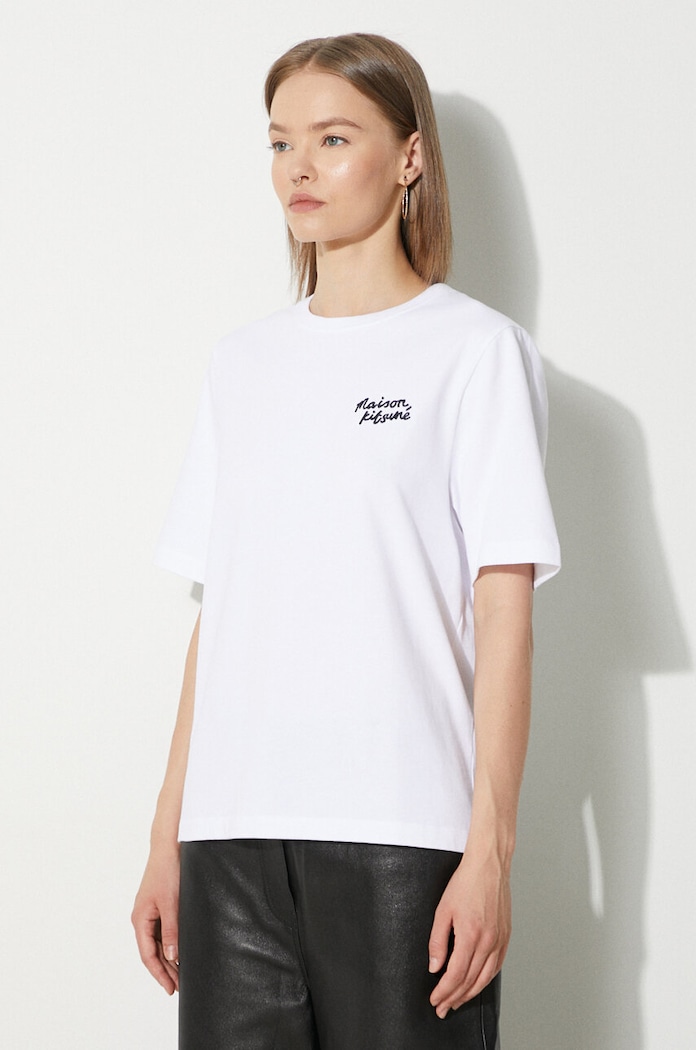 Maison Kitsuné cotton t-shirt Handwriting Comfort white MW00126KJ0119