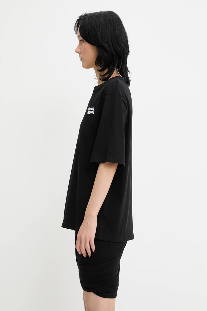 Maison Kitsuné cotton t-shirt Handwriting Comfort MW00126KJ0119 black SS25