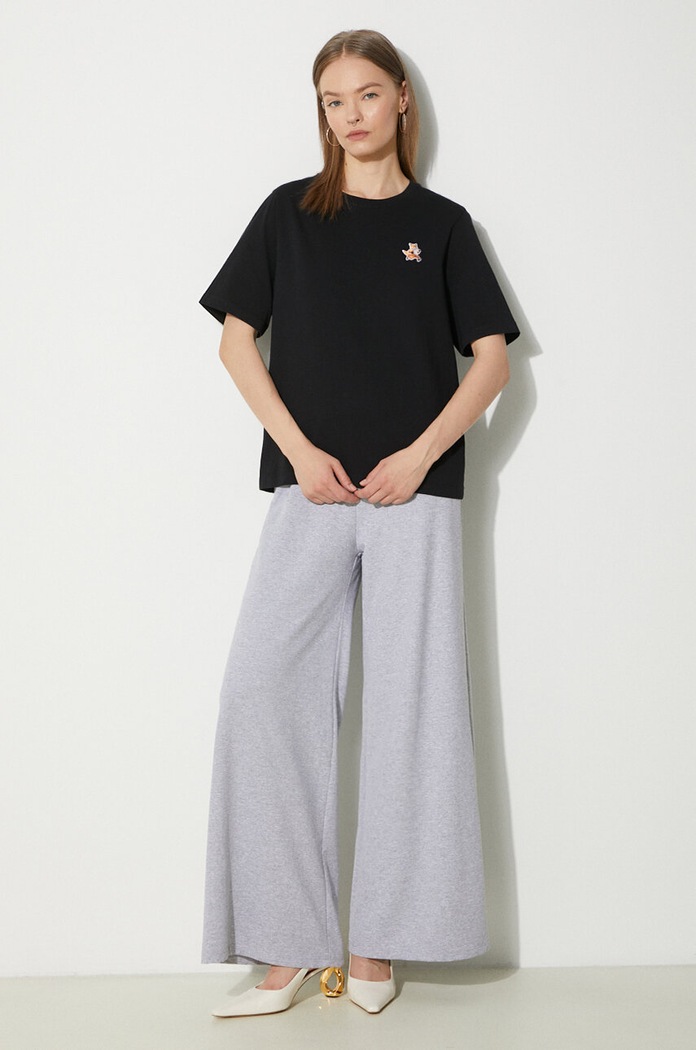 Maison Kitsuné cotton t-shirt Speedy Fox Patch Comfort Tee Shirt MW00119KJ0008 black SS24