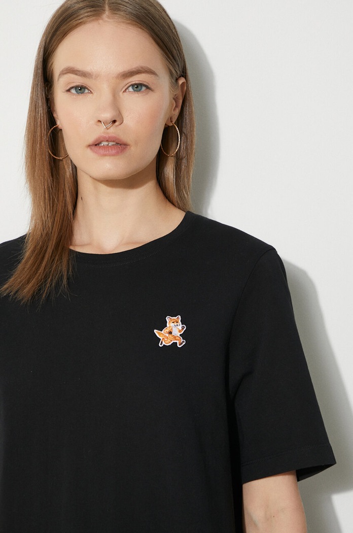 Maison Kitsuné cotton t-shirt Speedy Fox Patch Comfort Tee Shirt MW00119KJ0008 black