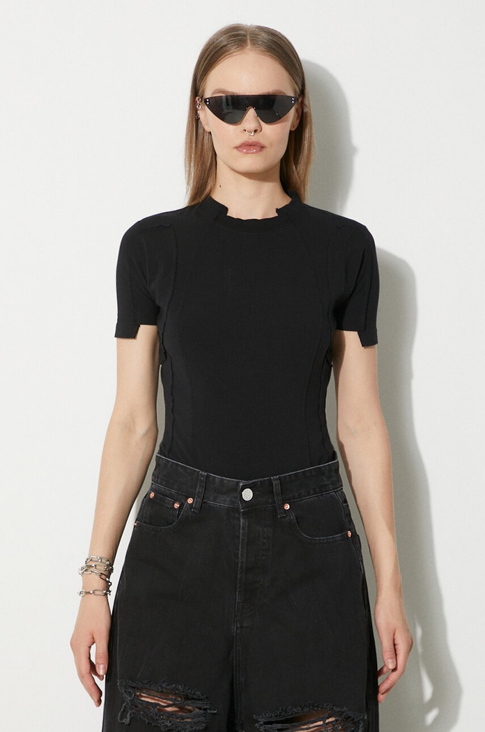 VETEMENTS t-shirt Blackout Cut-Up Fitted T-Shirt slim black UE64TR100B