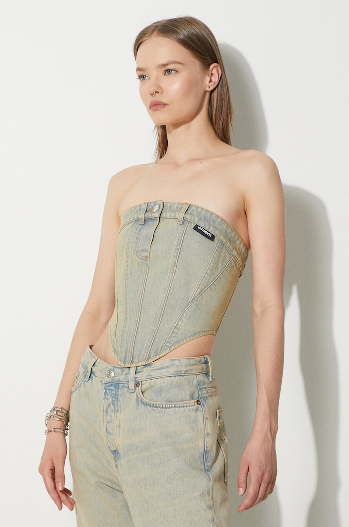 VETEMENTS denim top blue WE64TO100S