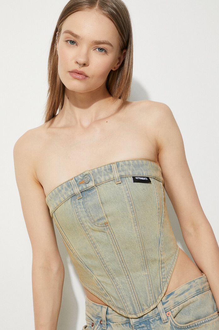 VETEMENTS denim top WE64TO100S blue