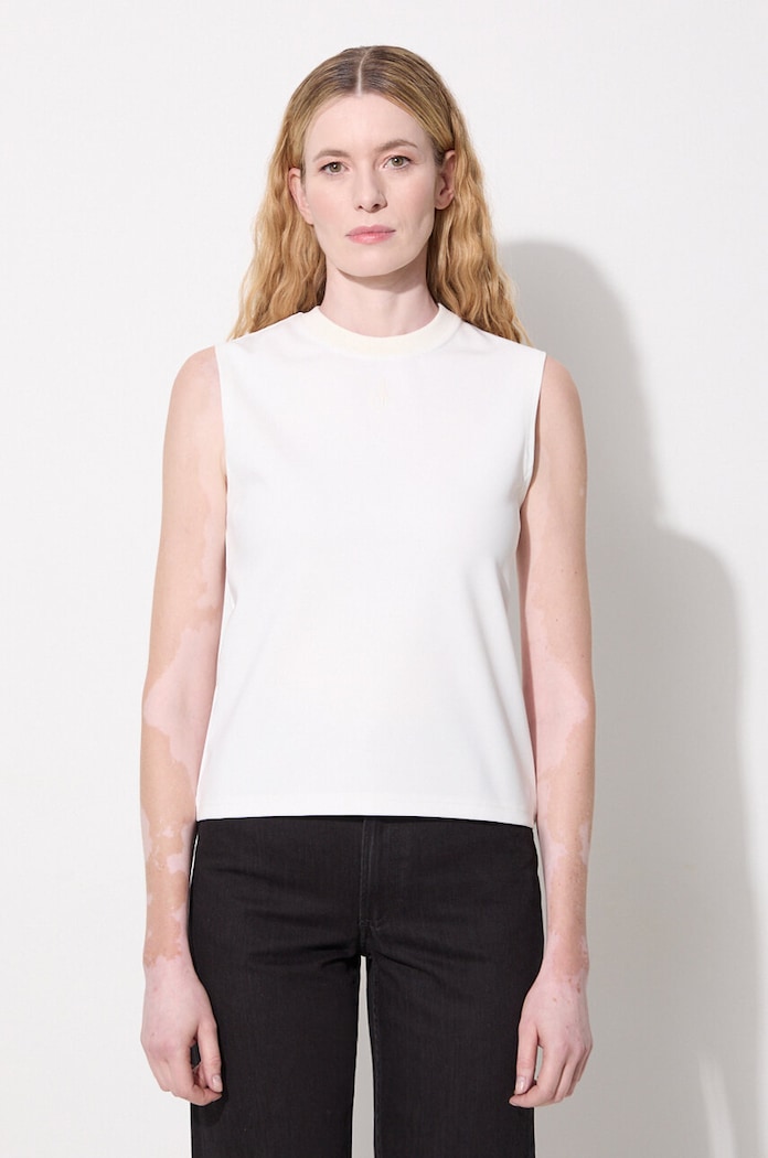 Топ JW Anderson Anchor Embroidery Tank Top круглый вырез белый JO0216.PG0999.001