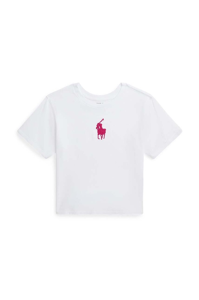 Polo Ralph Lauren t-shirt bawełniany dziecięcy aplikacja biały 313925930001