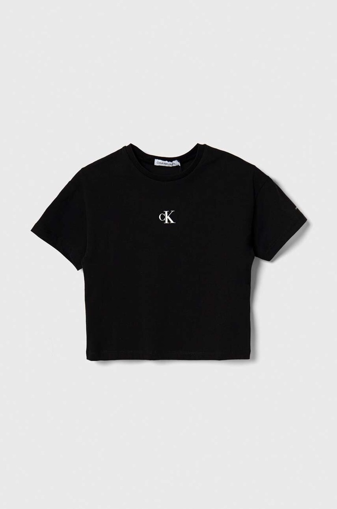 Dětské bavlněné tričko Calvin Klein Jeans kulatý černá IG0IG02136.116.PPYH