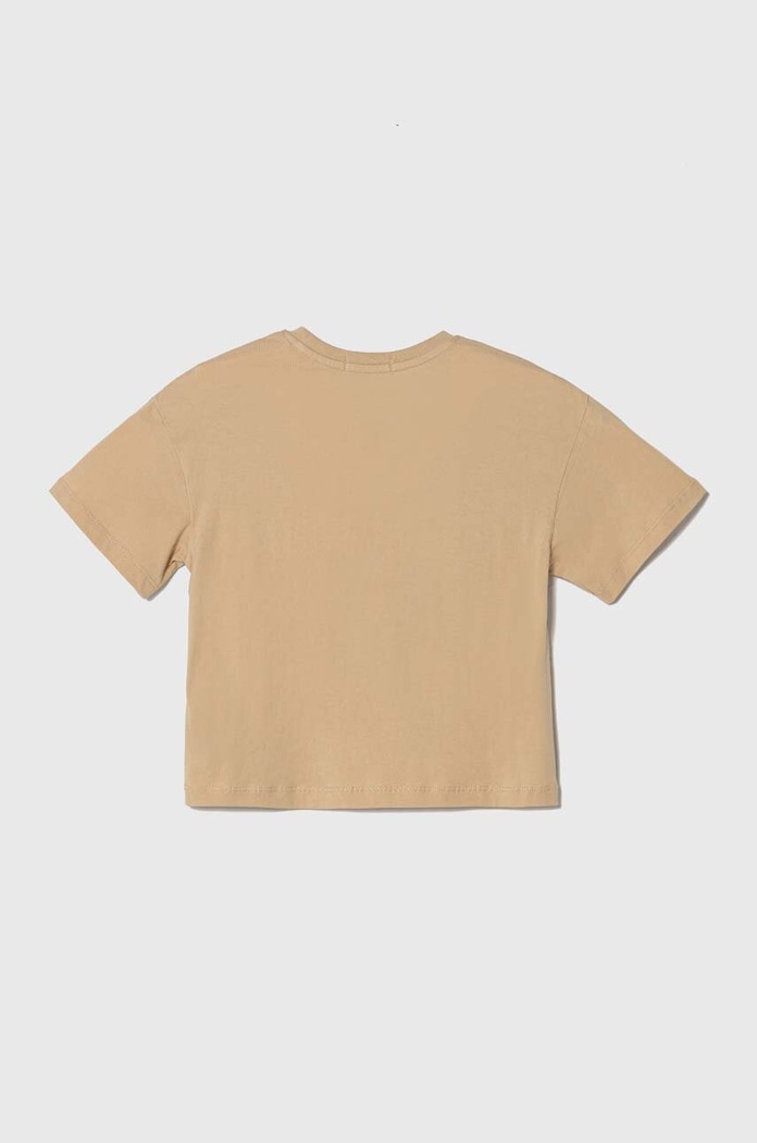 Dětské bavlněné tričko Calvin Klein Jeans IG0IG02346.PPYH béžová SS24