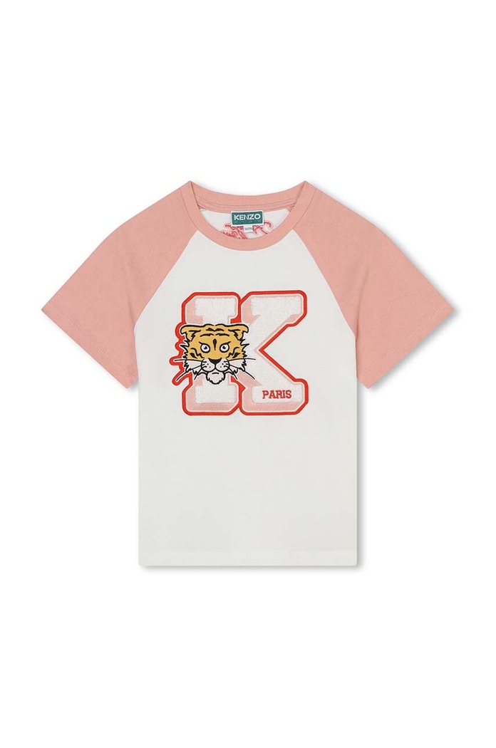 Dětské bavlněné tričko Kenzo Kids kulatý bílá K60257.