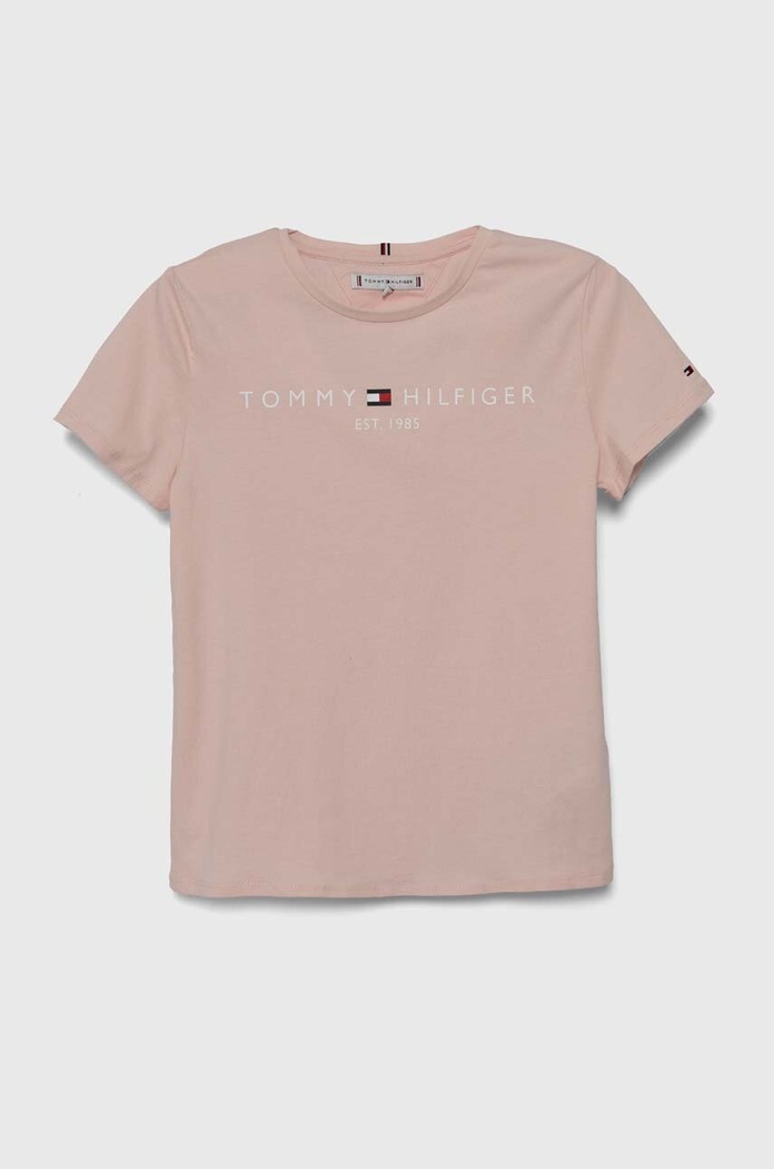 Tommy Hilfiger t-shirt bawełniany dziecięcy nadruk różowy KG0KG05242.128.176.PPYH