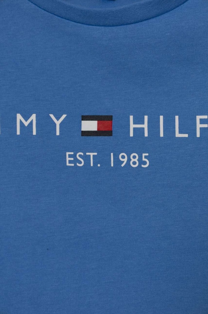 Dziewczynka Tommy Hilfiger T-shirt bawełniany dziecięcy KG0KG05242.128.176.PPYH niebieski