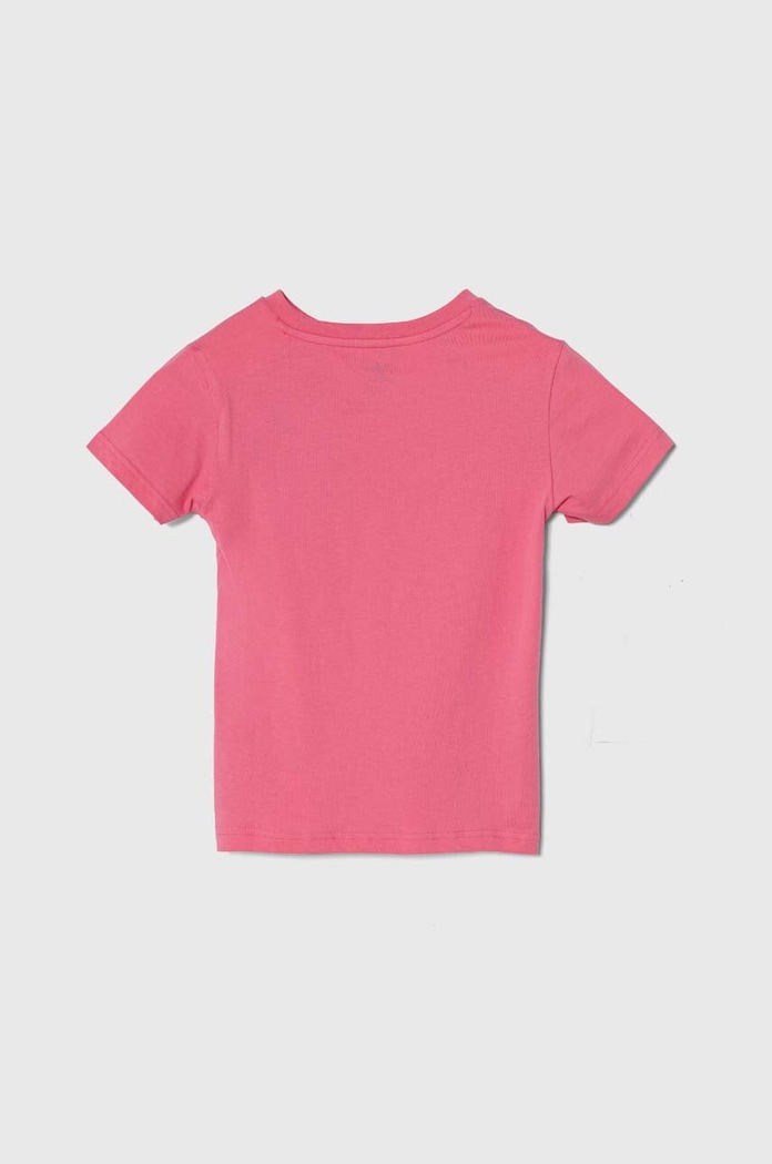 Παιδικό βαμβακερό μπλουζάκι adidas Originals TREFOIL TEE IN8445 ροζ SS24