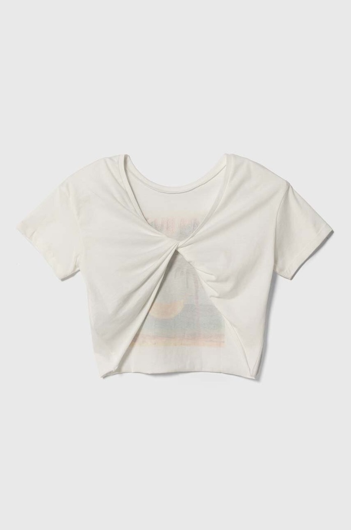 Sisley t-shirt bawełniany dziecięcy 3096X104A.G.Seasonal biały SS24