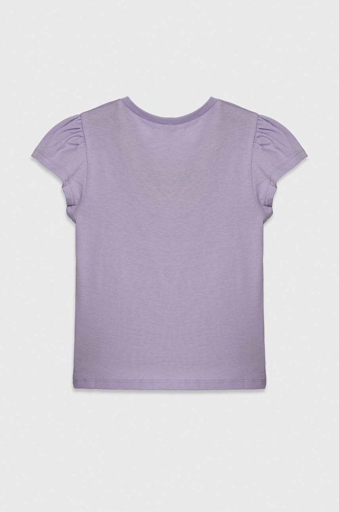 Dziewczynka United Colors of Benetton t-shirt bawełniany dziecięcy 3I1XG10DR.P.Seasonal fioletowy