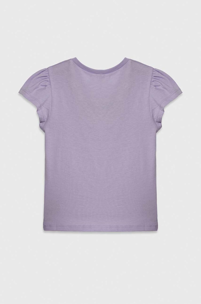 Dziewczynka United Colors of Benetton t-shirt bawełniany dziecięcy 3I1XG10DR.P.Seasonal fioletowy