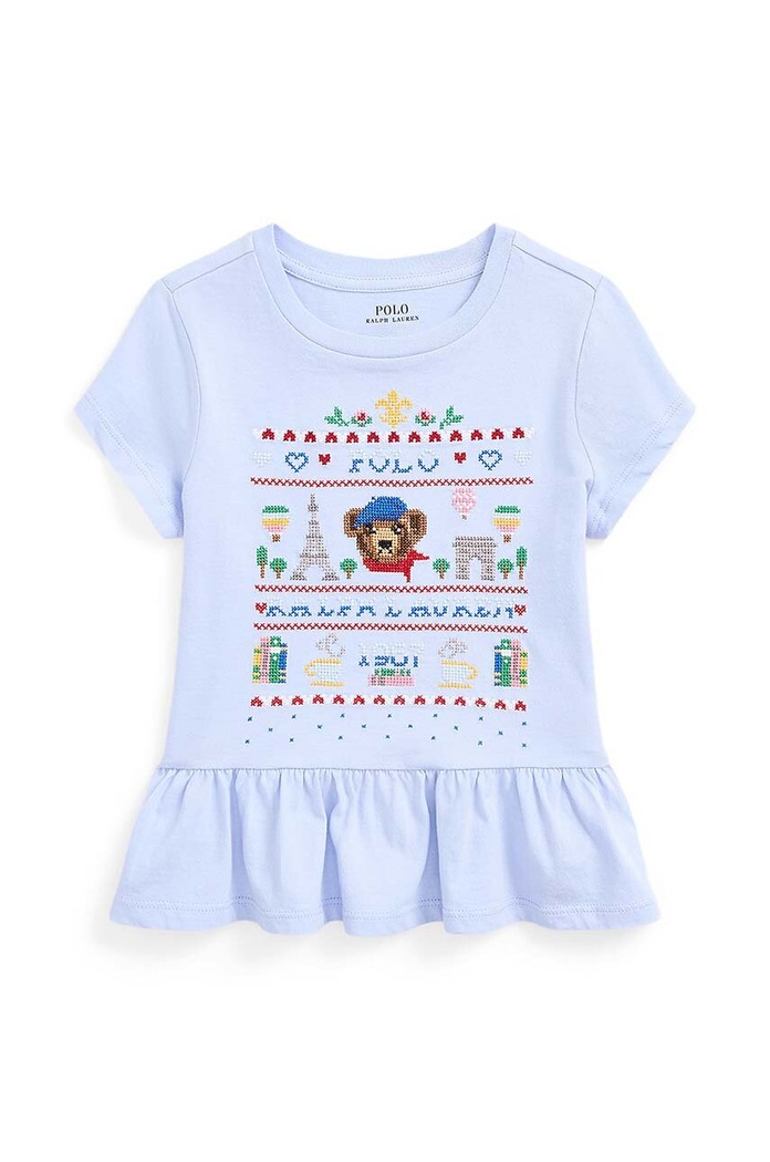 Polo Ralph Lauren t-shirt bawełniany dziecięcy nadruk niebieski 312935041001