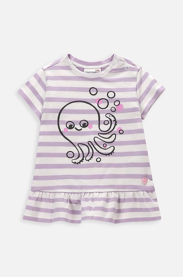 Coccodrillo t-shirt niemowlęcy z elastanem fioletowy WC4144601OWN