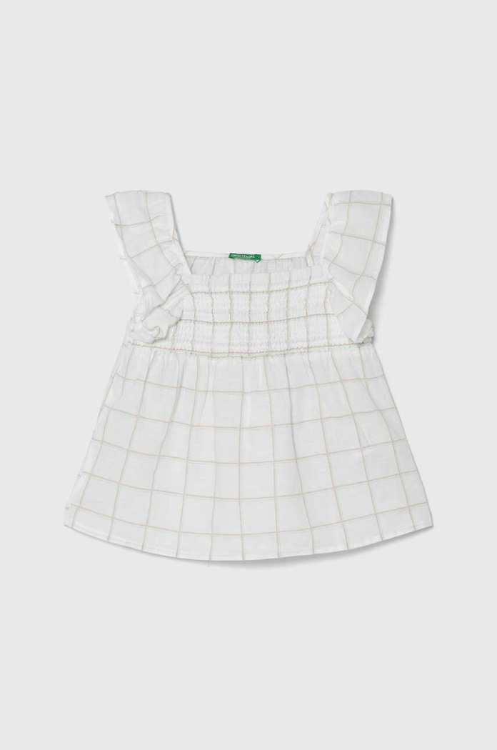 Dječja lanena bluza United Colors of Benetton casual bijela 56A9CQ02Q.G.Seasonal