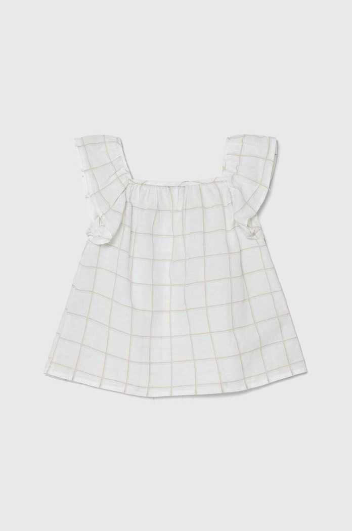Dječja lanena bluza United Colors of Benetton 56A9CQ02Q.G.Seasonal bijela SS24