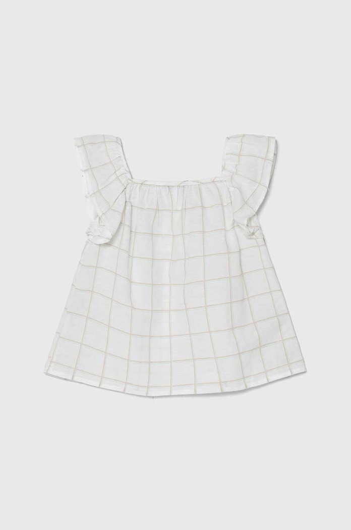 Dječja lanena bluza United Colors of Benetton 56A9CQ02Q.G.Seasonal bijela SS24