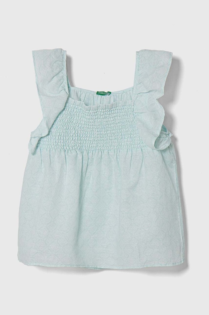 United Colors of Benetton bluza de in pentru copii cu modele turcoaz 56A9CQ02Q.G.Seasonal