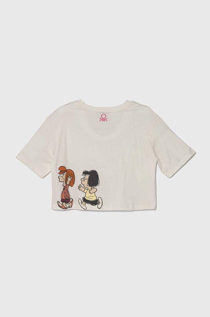 United Colors of Benetton t-shirt bawełniany dziecięcy X Peanuts 3096C10JA.G.Seasonal beżowy SS24