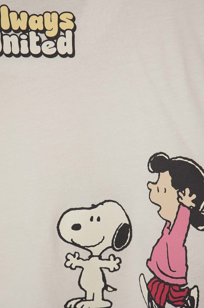 Dziewczynka United Colors of Benetton t-shirt bawełniany dziecięcy X Peanuts 3096C10JA.G.Seasonal beżowy