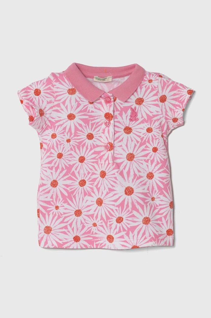 United Colors of Benetton polo niemowlęce wzorzyste różowy 3LRYA3003.W.Seasonal