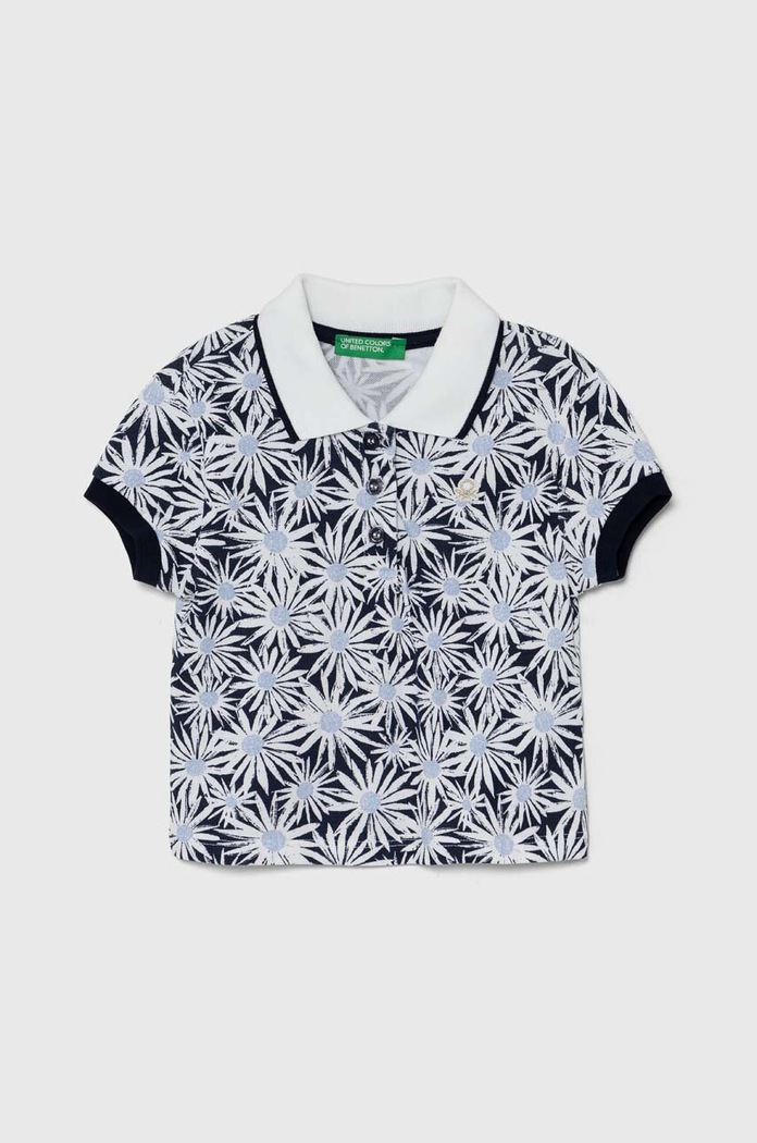 United Colors of Benetton polo dziecięce wzorzyste granatowy 3LRYG300Q.P.Seasonal
