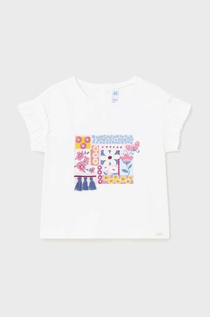 Μπλουζάκι μωρού Mayoral στάμπα ροζ 1010.4J.Baby.PPYH