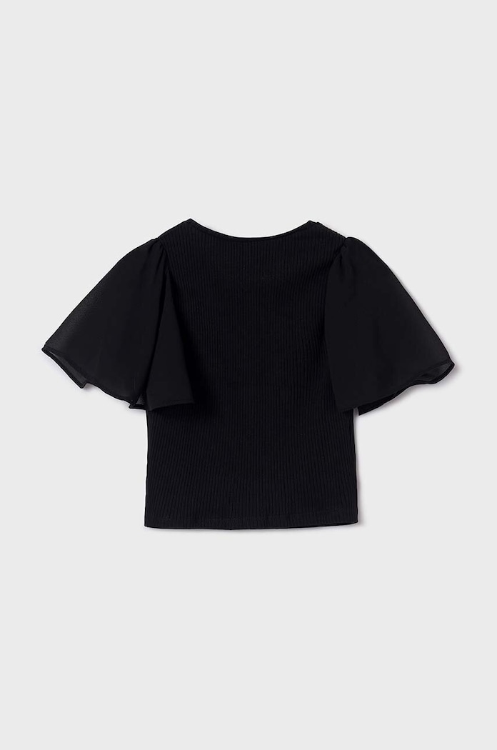 Dziewczynka Mayoral t-shirt dziecięcy 6004.8E.Junior.PPYH czarny