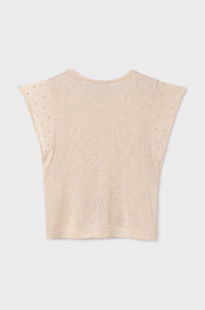 Dziewczynka Mayoral t-shirt dziecięcy 6019.8E.Junior.PPYH beżowy