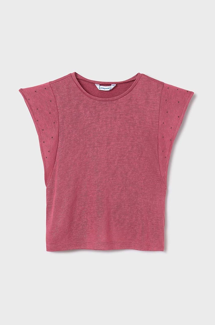 Mayoral t-shirt dziecięcy z elastanem różowy 6019.8E.Junior.PPYH