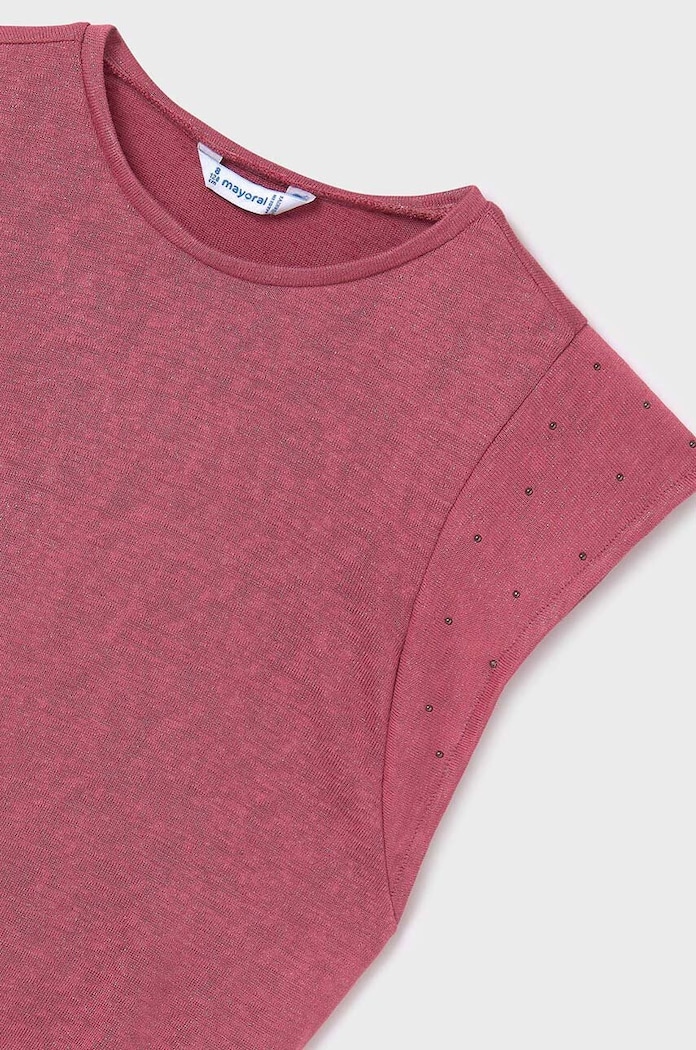 Dziewczynka Mayoral t-shirt dziecięcy 6019.8E.Junior.PPYH różowy