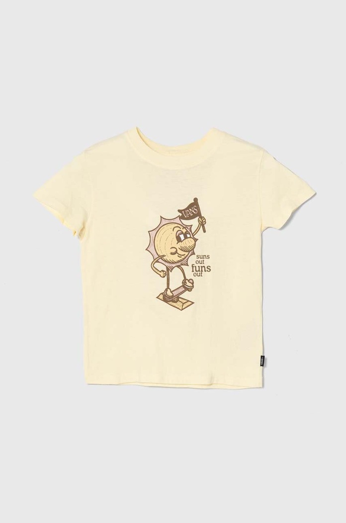 Vans T-shirt bawełniany dziecięcy SKATE SUN CREW żółty VN000GAWCR1