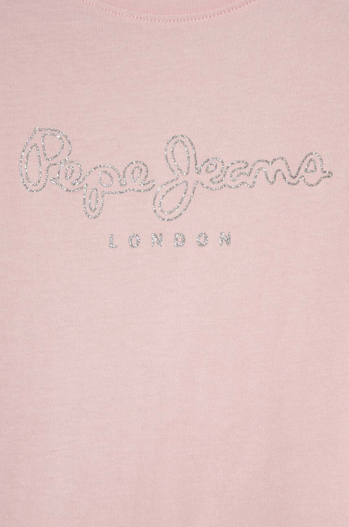 Dziewczynka Pepe Jeans t-shirt bawełniany dziecięcy NINA PG503068 różowy