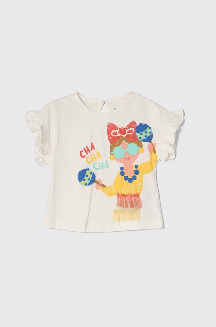 zippy t-shirt bawełniany niemowlęcy nadruk biały 3105930701