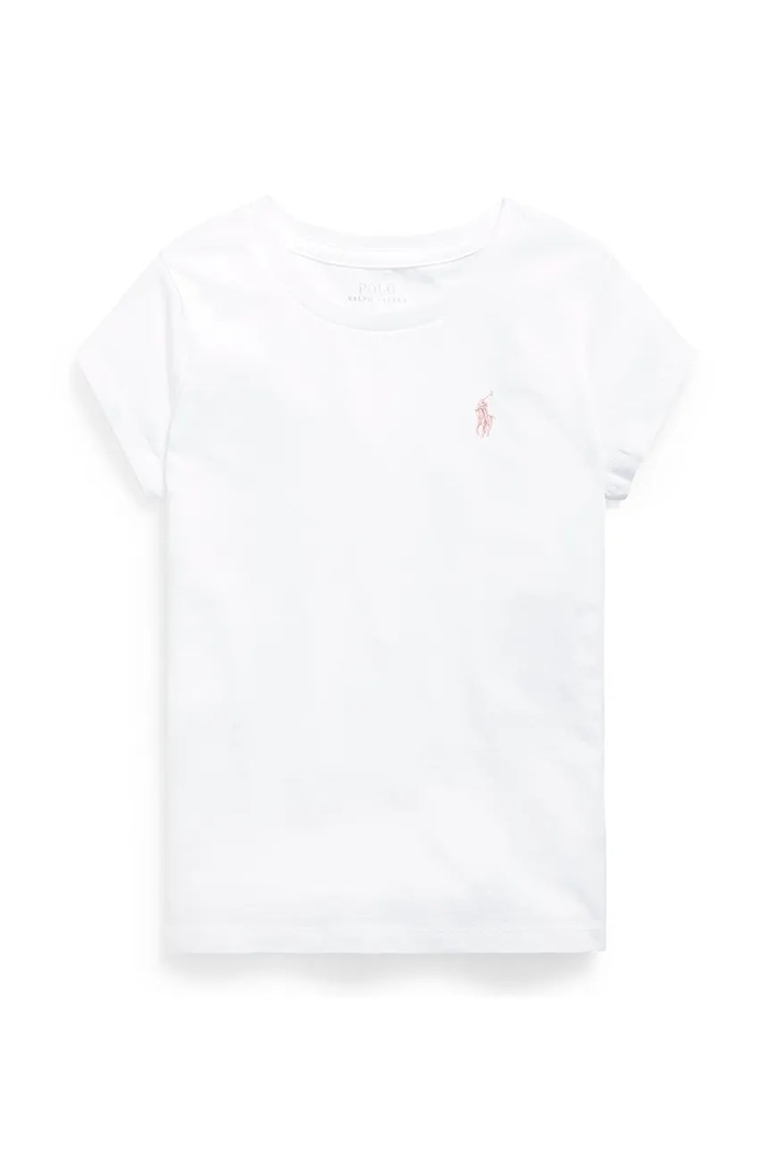 Детска памучна тениска Polo Ralph Lauren 313833549064 бял AW24
