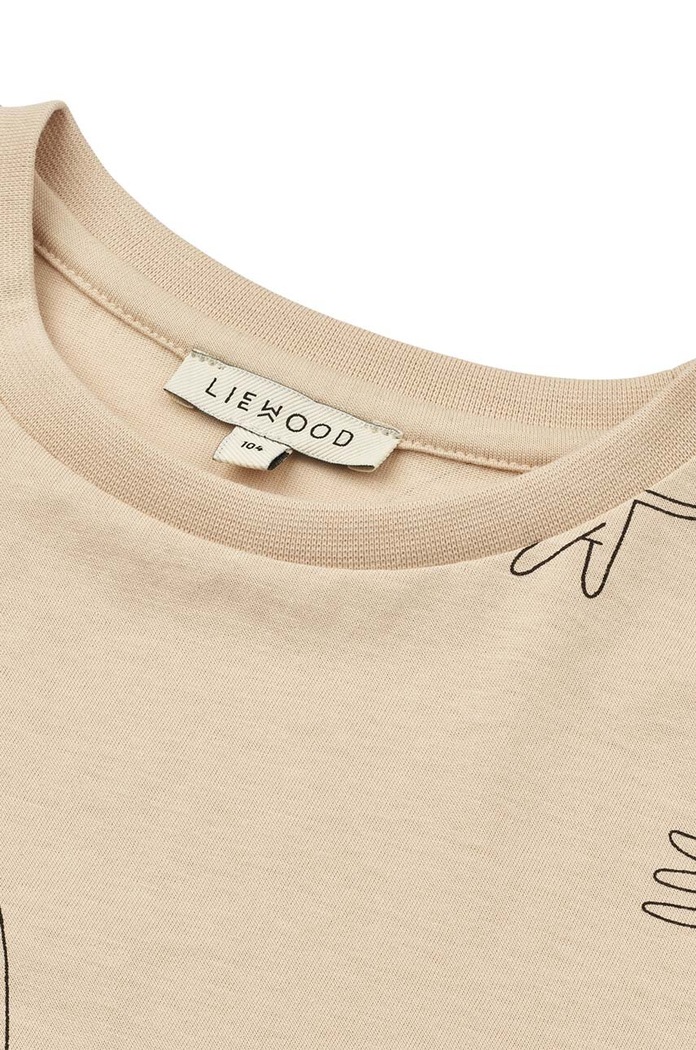 Chłopiec Liewood t-shirt bawełniany niemowlęcy Apia Baby Printed Shortsleeve T-shirt LW18826 beżowy