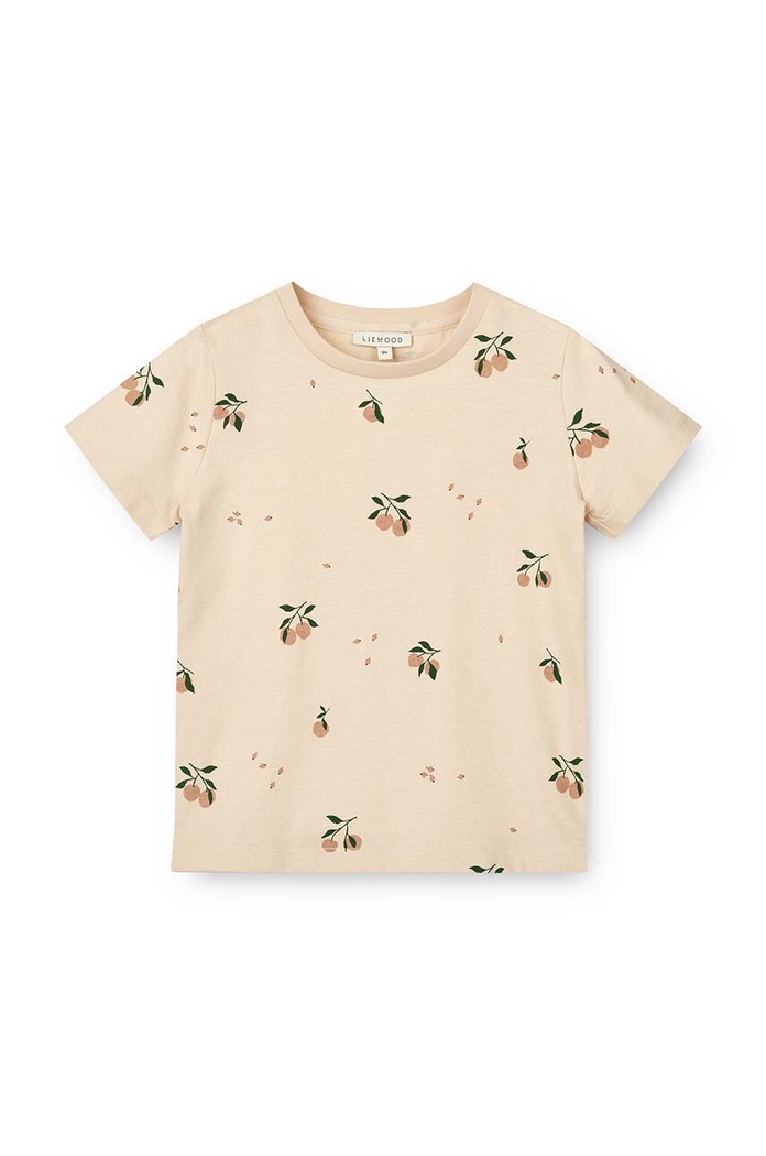 Liewood t-shirt bawełniany niemowlęcy Apia Baby Printed Shortsleeve T-shirt wzorzyste różowy LW18826