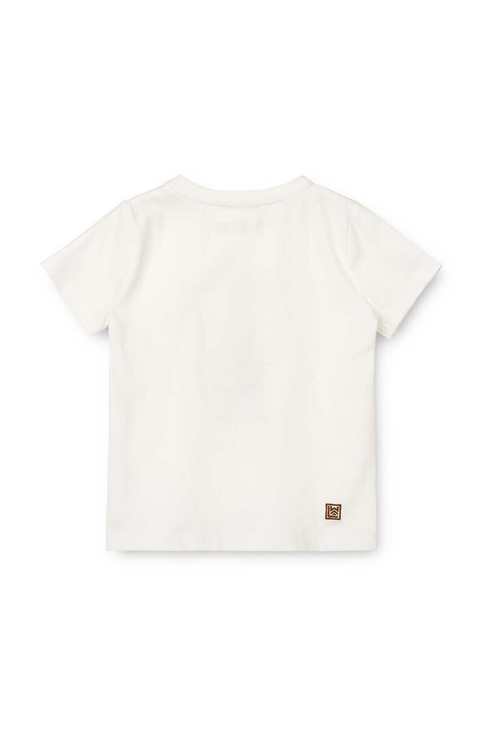 Detské bavlnené tričko Liewood Apia Baby Placement Shortsleeve T-shirt LW19074 béžová SS24