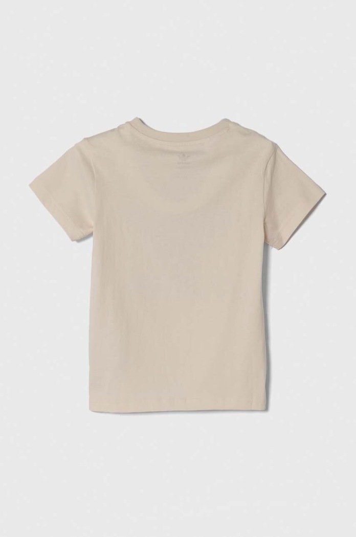 Dječja pamučna majica kratkih rukava adidas Originals TREFOIL TEE IN8452 bež SS24