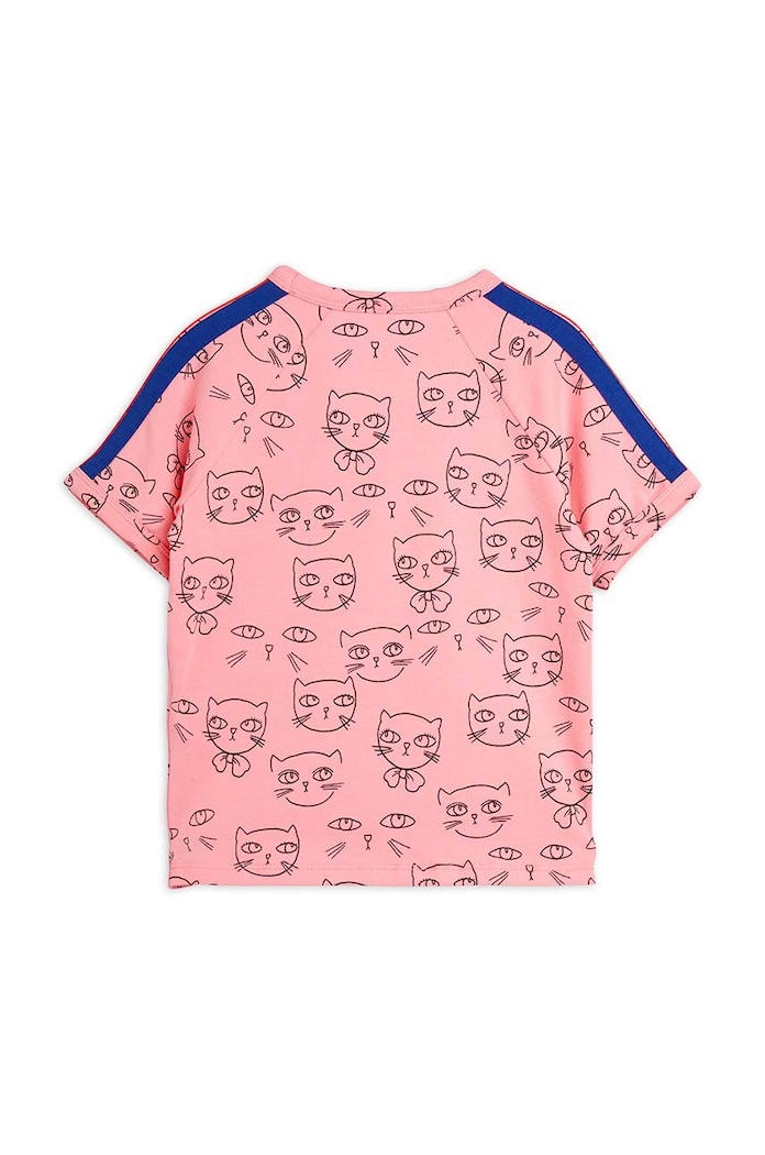 Mini Rodini Παιδικό μπλουζάκι Mini Rodini Cathlethes 2422014128 ροζ SS24
