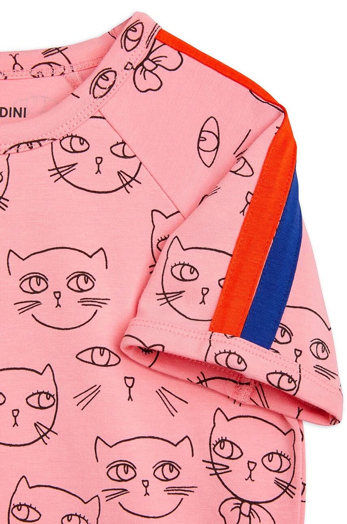 Αγορίστικα Mini Rodini Παιδικό μπλουζάκι Mini Rodini Cathlethes 2422014128 ροζ