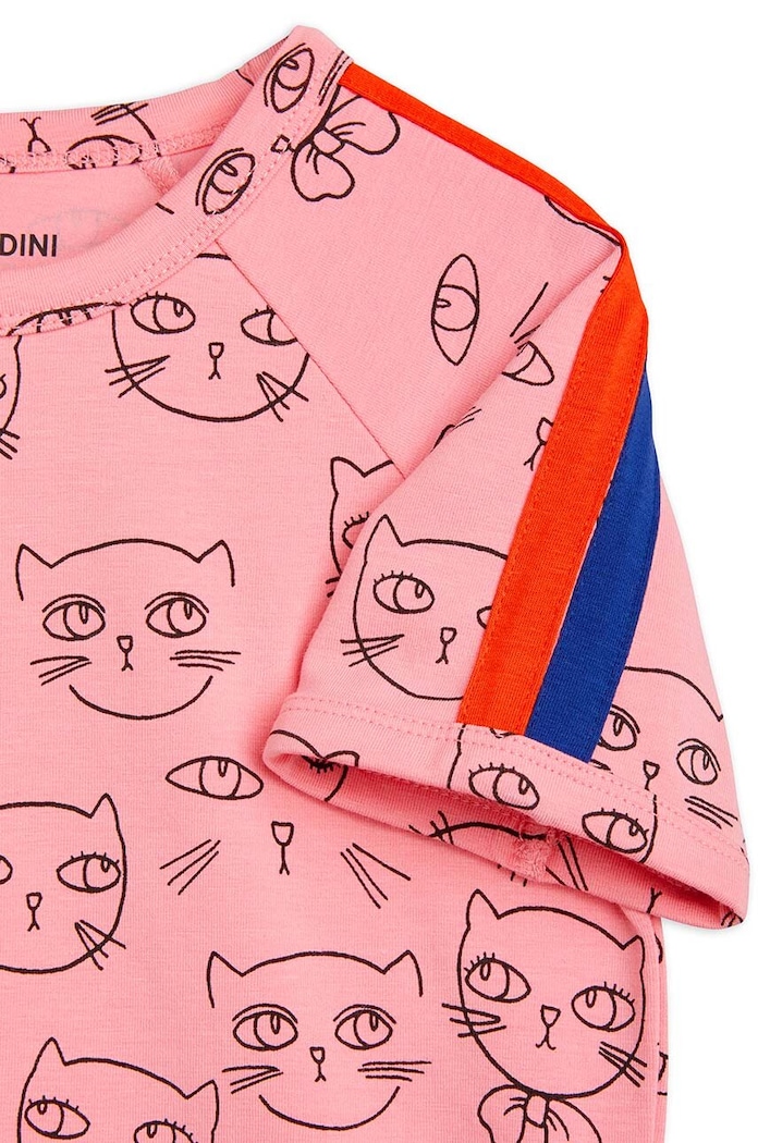 Αγορίστικα Mini Rodini Παιδικό μπλουζάκι Mini Rodini Cathlethes 2422014128 ροζ