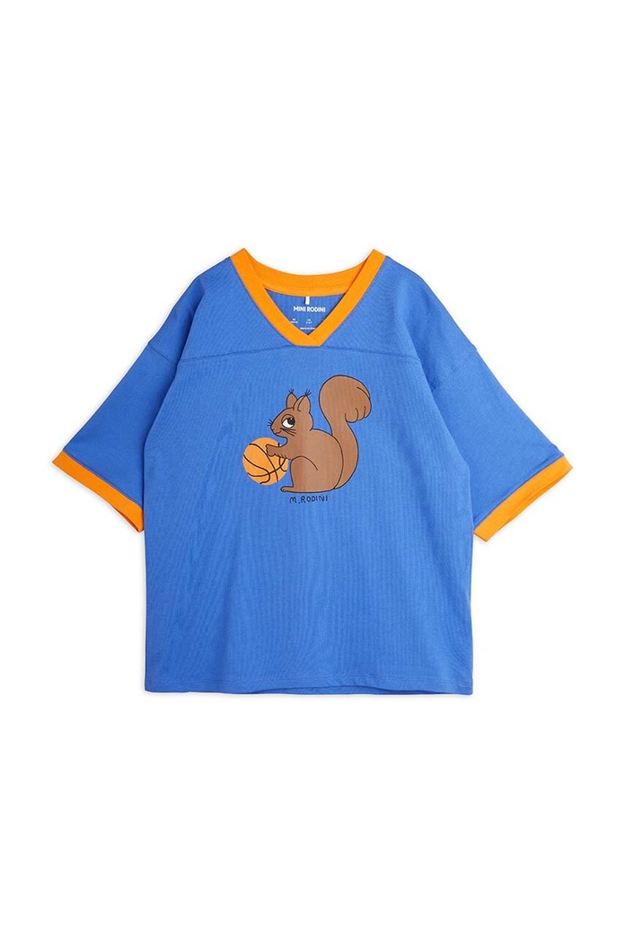 Mini Rodini Tricou de bumbac pentru copii Squirrel 2422015360 albastru SS24