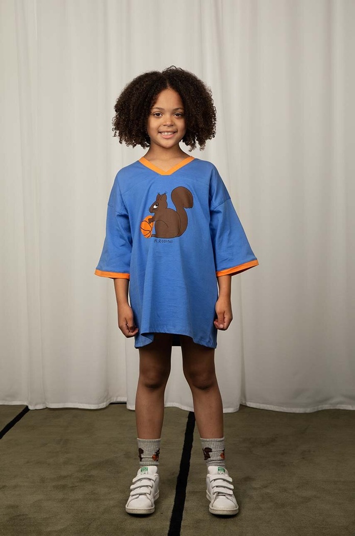 Tricou de bumbac pentru copii Squirrel Mini Rodini albastru 2422015360