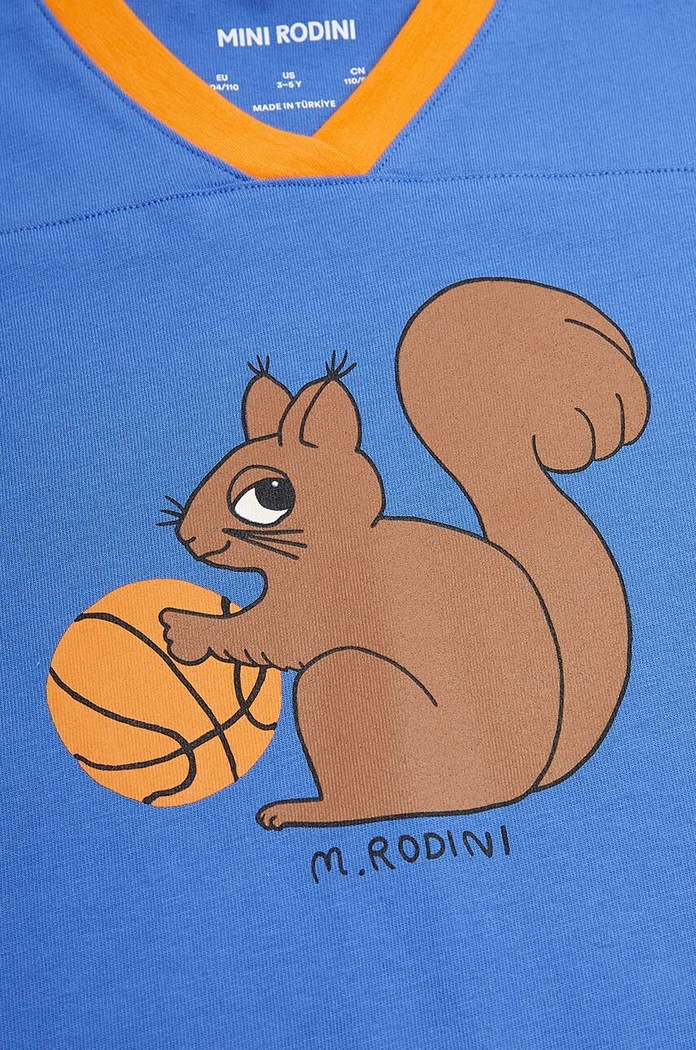 Tricou de bumbac pentru copii Squirrel Mini Rodini 2422015360 albastru
