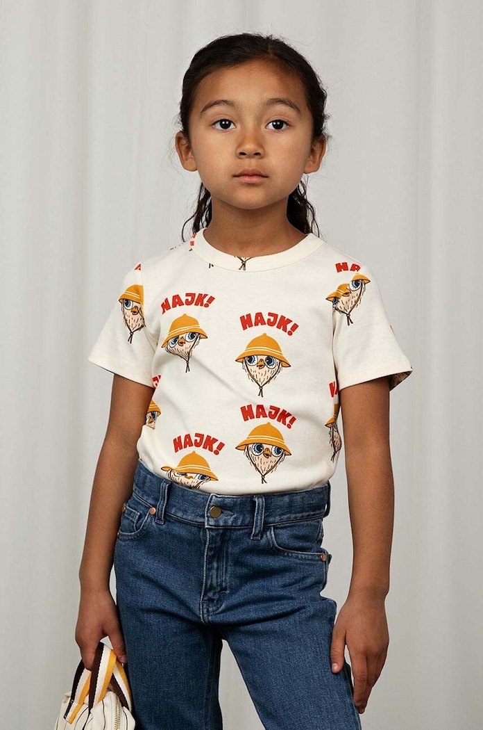 Mini Rodini t-shirt bawełniany dziecięcy Hike wzorzyste biały 2422017111