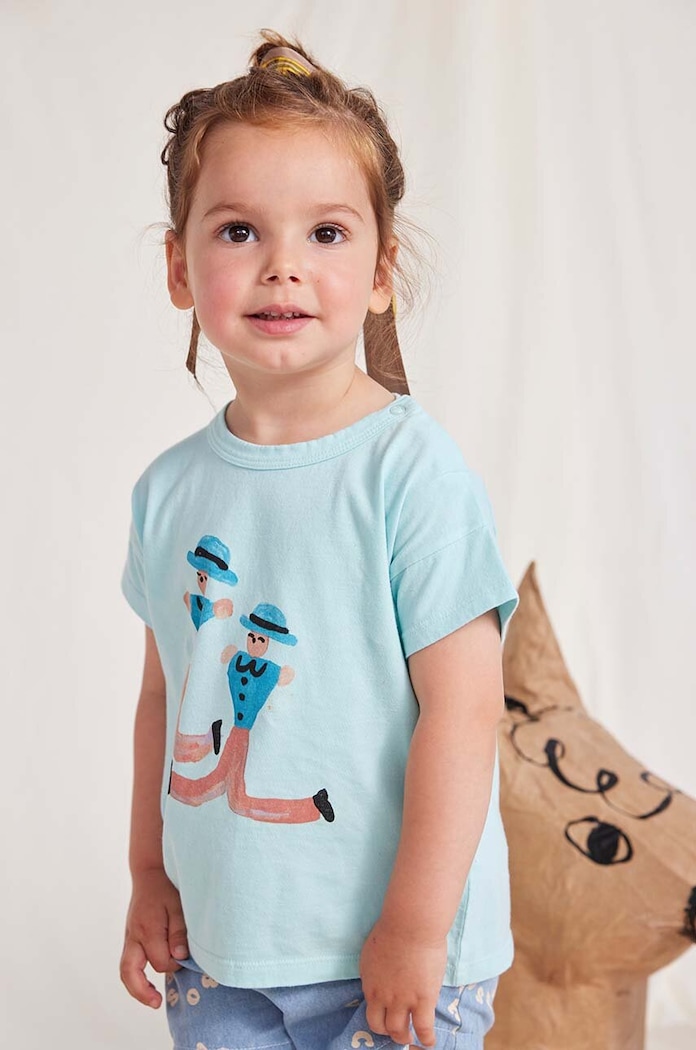 Bobo Choses maglietta in cotone neonati blu 124AB005