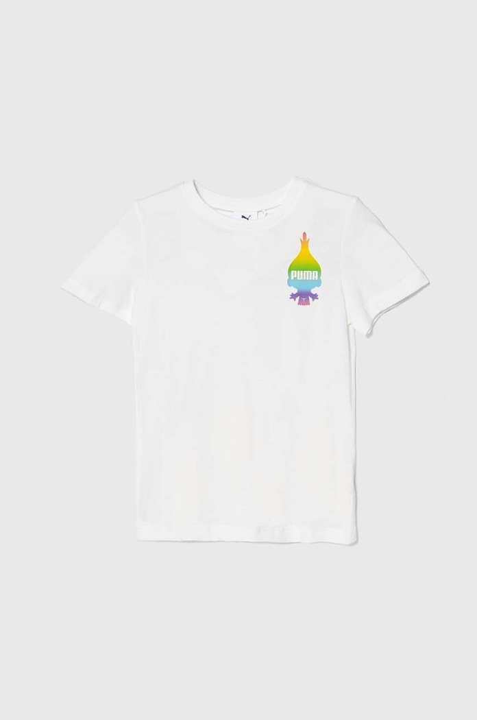 Puma tricou de bumbac pentru copii PUMA X TROLLS Tee print alb 624816